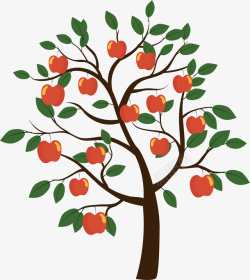 Q版苹果树苹果树矢量图高清图片