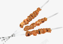 肉串小吃三串新疆羊肉串小吃烧烤美食高清图片