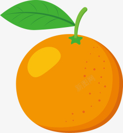 卡通柑橘枝叶绿色卡通柑橘矢量图高清图片