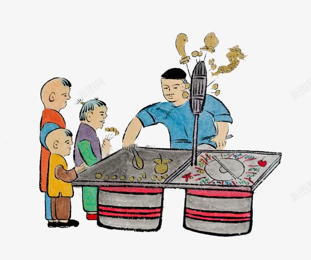 卖糖画png免抠素材_新图网 https://ixintu.com 中国文化 传统文化 免抠素材 卖糖画 糖画 非遗文化
