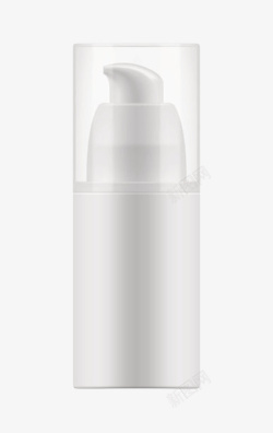 纯白色套着透明盖子的塑料瓶罐实素材