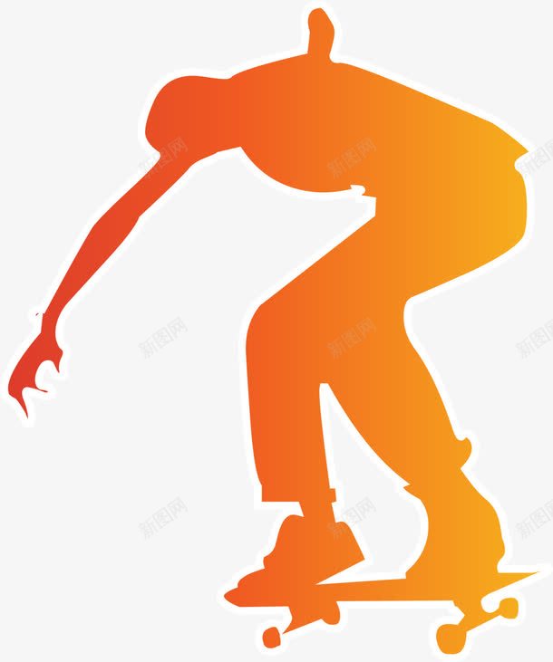 橙色渐变滑板青年png免抠素材_新图网 https://ixintu.com 6月21日 世界滑板日 嘻哈风 橙色人物剪影 流行 滑板青年 街头