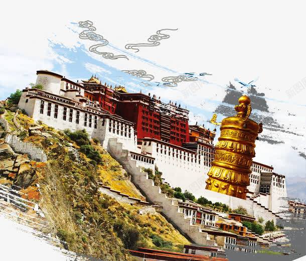 西藏名胜建筑png免抠素材_新图网 https://ixintu.com 中华人民共和国西藏自治区 中国西藏 免费 建筑 彩色 西藏