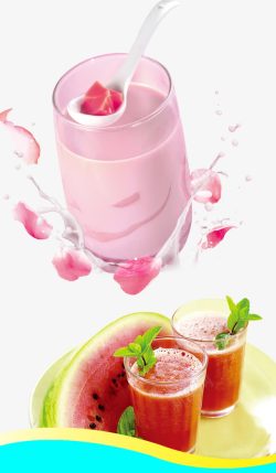 草莓口味玫瑰口味奶茶店宣传单高清图片