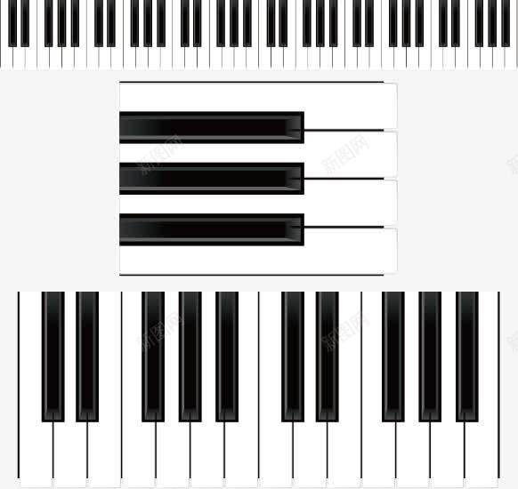 黑白琴键矢量图ai免抠素材_新图网 https://ixintu.com 乐器 钢琴 黑白琴键 矢量图