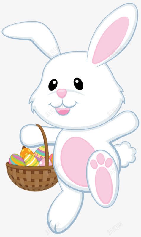 卡通小白兔png免抠素材_新图网 https://ixintu.com q版兔子 动物 卡通 卡通小兔子 可爱兔子 圆点彩蛋 复活节 复活节彩蛋 小兔子 小白兔 彩蛋 篮子