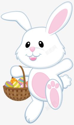 复活节彩蛋礼品卡通小白兔高清图片