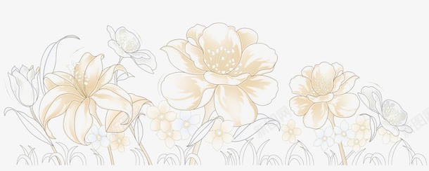 壁画壁纸png免抠素材_新图网 https://ixintu.com 图画 浅色 花型 贴花