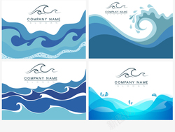 抽象文字示意图蓝色海浪高清图片