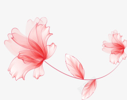 手绘粉色渐变花朵图案矢量图素材