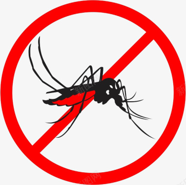卡通红色禁止蚊子传染宣传图标免图标