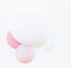 粉色白色气球素材