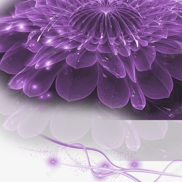 紫色星空图png免抠素材_新图网 https://ixintu.com 星空 紫色 线条 花