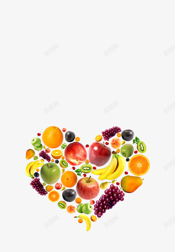 水果爱心png免抠素材_新图网 https://ixintu.com 卡通 手绘 水果 水果心形矢量图免费下载 装饰