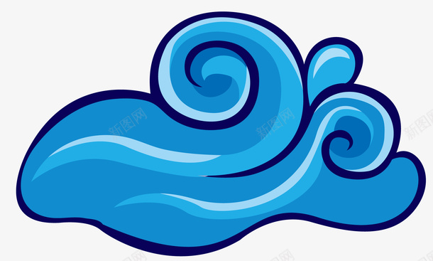 蓝色的海水矢量图ai免抠素材_新图网 https://ixintu.com 卡通 大海 波浪 浪 海水 祥云 蓝色 蓝色的海水 矢量图