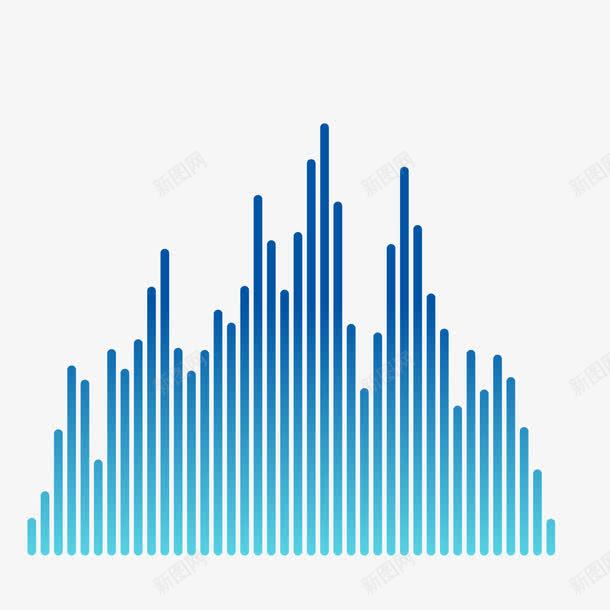 蓝色渐变声波线png免抠素材_新图网 https://ixintu.com 声波线 渐变 素材 蓝色