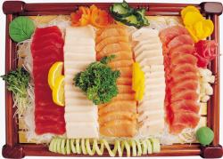 寿司拼盘生鱼片拼盘高清图片