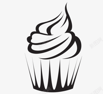 奶油块简笔冰激淋蛋糕图标图标