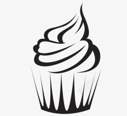 黑色小蛋糕简笔冰激淋蛋糕图标高清图片