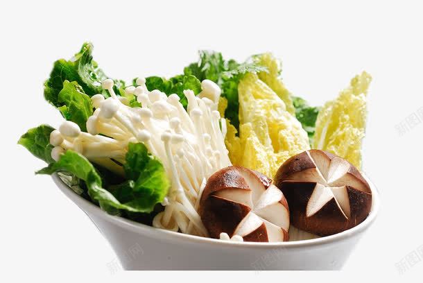 火锅材料png免抠素材_新图网 https://ixintu.com 健康 有机 生菜 白菜 绿色 蔬菜 金针菇 食物 香菇