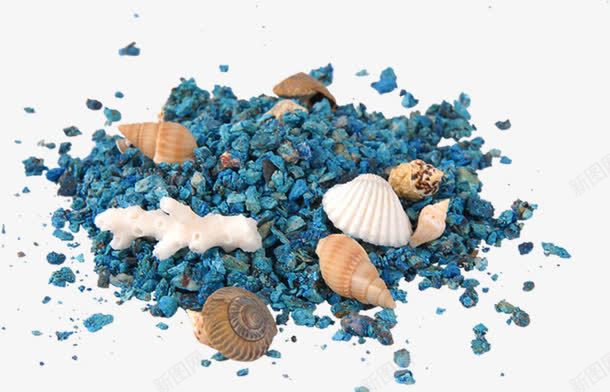 清爽的凉风png免抠素材_新图网 https://ixintu.com 产品实物 地中海 沙滩 海螺 砂砾 蓝色