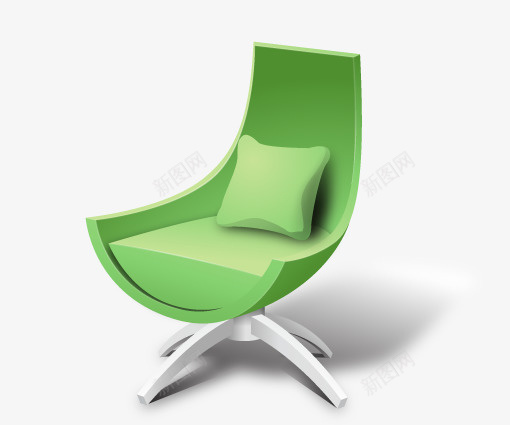 绿色的椅子图标psd_新图网 https://ixintu.com 创意图标 图案 家居 座椅 扁平化图标 椅子 立体化图标 网页素材
