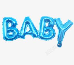 baby装饰蓝色字母铝膜气球高清图片