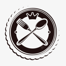 厨房刀迅速刀叉盘子西餐宣传用标图标高清图片