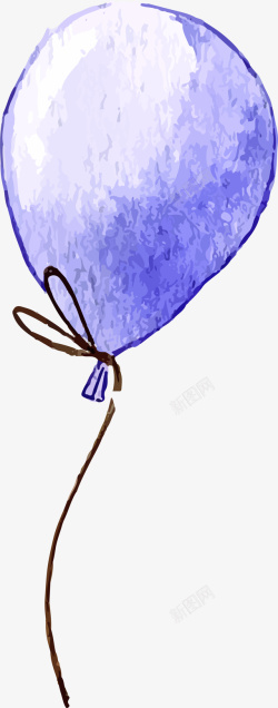 紫色水彩玩具气球素材
