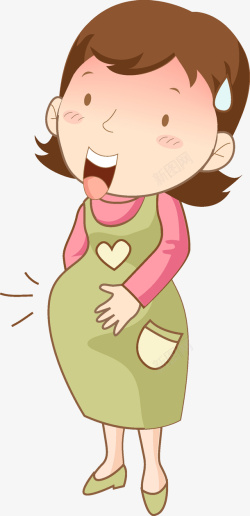 尴尬的笑的梨卡通怀孕的女人图高清图片