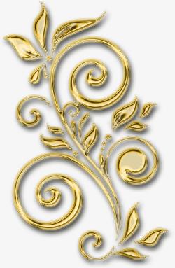 黄金藤蔓欧式花纹素材