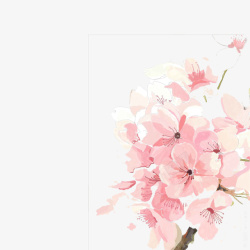 漂亮的樱花水墨手绘樱花树高清图片