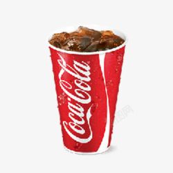 可乐冰块纸杯加冰可口可乐高清图片