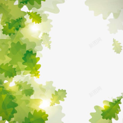 树叶阴影边框背景png免抠素材_新图网 https://ixintu.com 春季 树叶 绿色 边框 透明