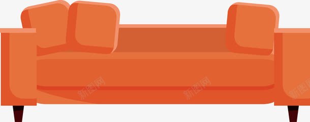 橘黄色卡通沙发png免抠素材_新图网 https://ixintu.com 卡通沙发 布艺沙发 欧式沙发 现代沙发 简约沙发 美式沙发