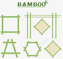绿色栅栏的竹子素材