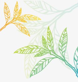 绿色叶子花纹框架茶叶花纹高清图片
