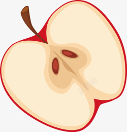 手绘水果摄影图手绘健康水果苹果切面图矢量图高清图片