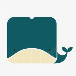 绿色卡通小鲸鱼素材