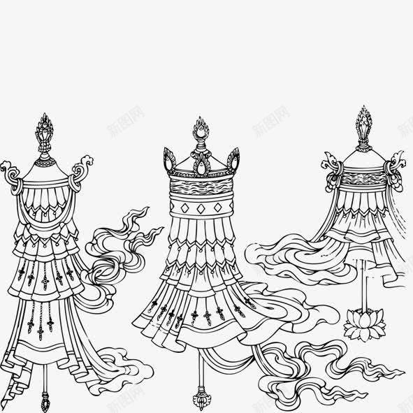 佛教元素png免抠素材_新图网 https://ixintu.com 佛教元素 佛教兵器 线描插画 藏传兵器 藏文化