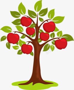 Q版苹果树卡通苹果树高清图片