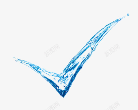 手绘蓝色水对勾创意图标图标
