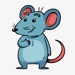 装饰图片鼠类简笔手绘蓝色老鼠矢量图高清图片