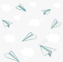 纸飞机插画纸飞机白云高清图片