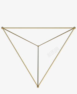金银三角锥简约版立体三角锥高清图片