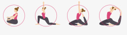 瑜伽图标卡通手绘瑜伽运动图标高清图片
