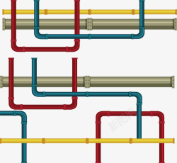 彩色水管彩色地下城市水管矢量图高清图片