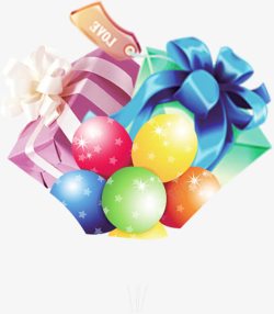 彩色礼盒气球国庆素材