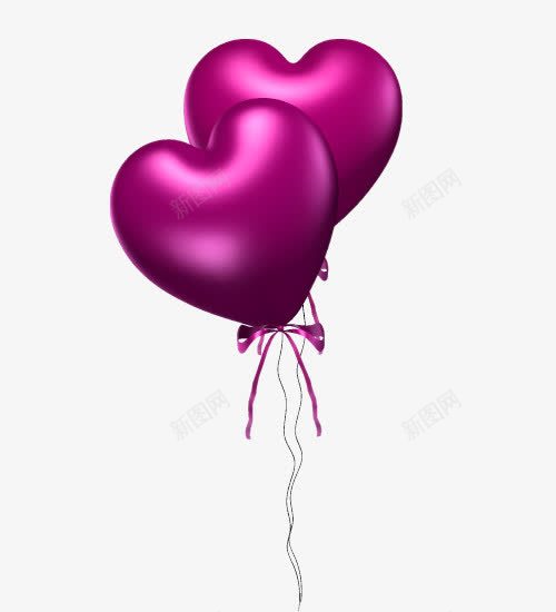 紫色心形气球png免抠素材_新图网 https://ixintu.com 心形气球 气球 气球素材 爱心 紫色