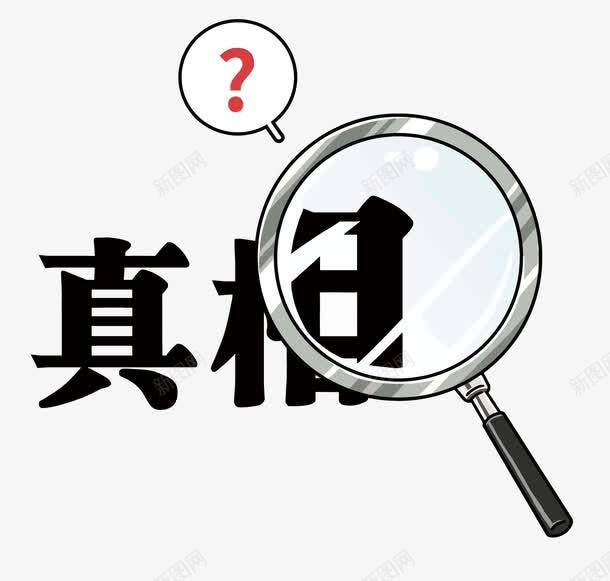 真相png免抠素材_新图网 https://ixintu.com 侦探 卡通 打问号 放大镜 真相 真相调查 艺术字 问号